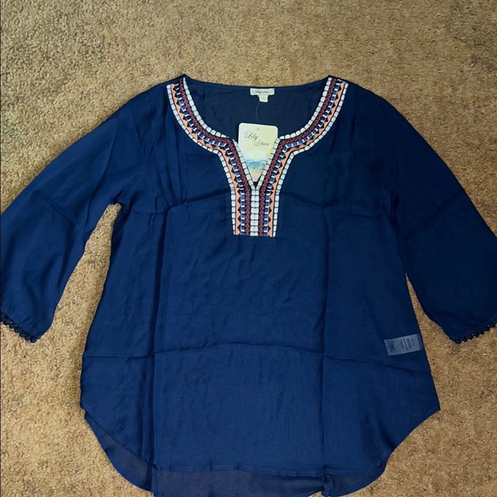 Lily Star sheer blouse with tag